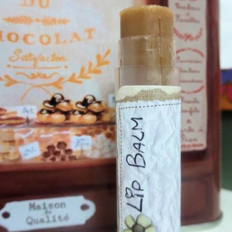 Chocolate and caramel DIY lip balm stick